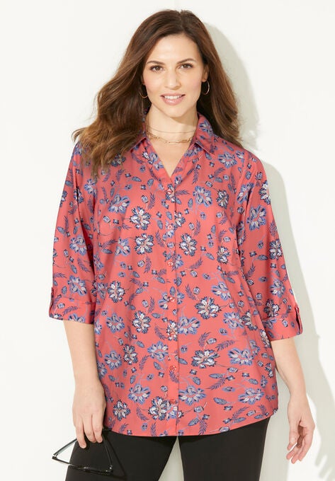 The Timeless Blouse, SWEET CORAL FLORAL, hi-res image number null