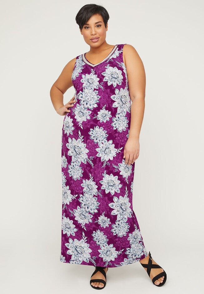 Wild Orchid Maxi Dress, FLORAL SHADOW PRINT, hi-res image number null