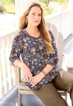 Suprema® 3/4 Sleeve V-Neck Tee