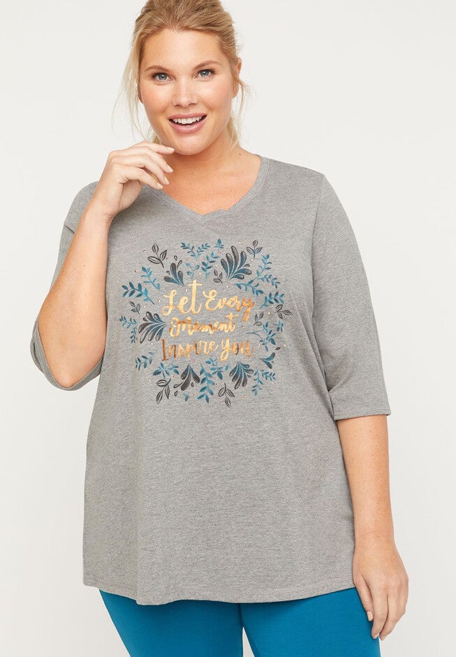 Let Every Moment Inspire You Tee, GREY, hi-res image number 0