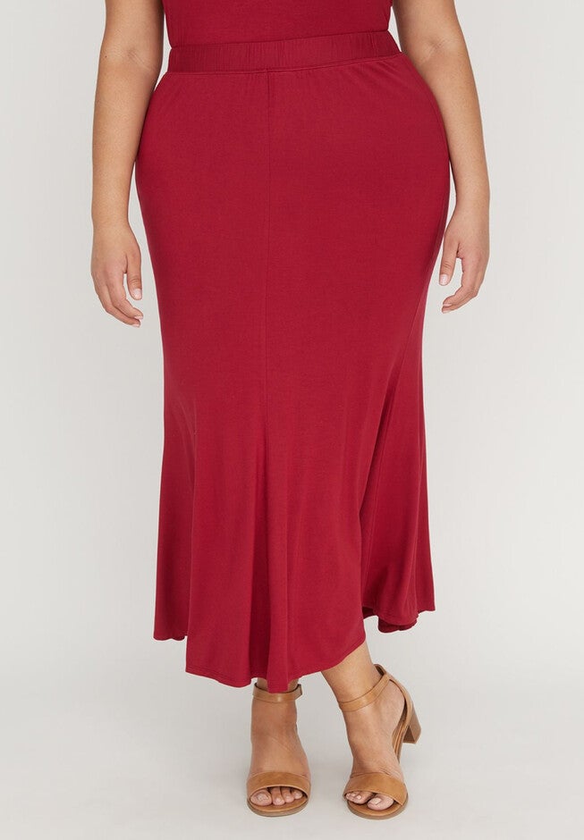 Curvy Collection Crimson Gore Maxi Skirt, SPARKLING RUBY, hi-res image number null
