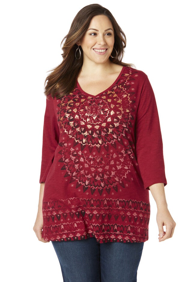 Tribal Charm Top, BIKING RED, hi-res image number 0