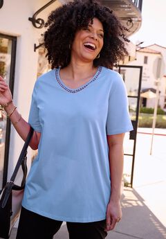 Suprema® Crochet V-Neck Tee