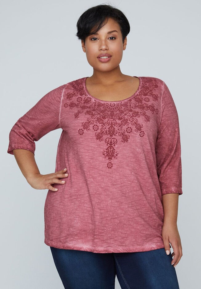 Floral Filigree Washed Tee, , hi-res image number null
