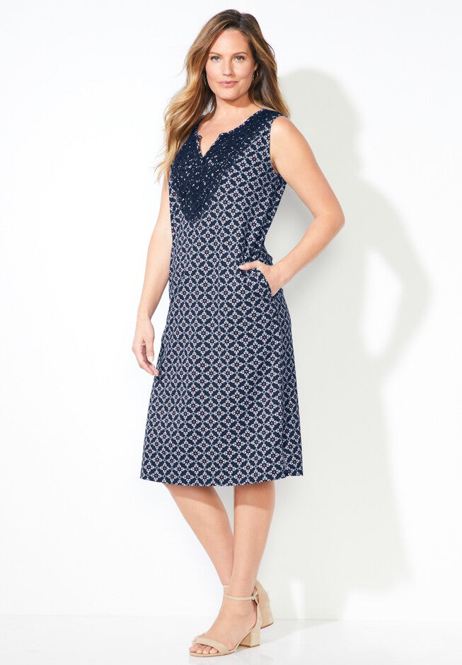Liz&Me® Long Applique Dress, , alternate image number null