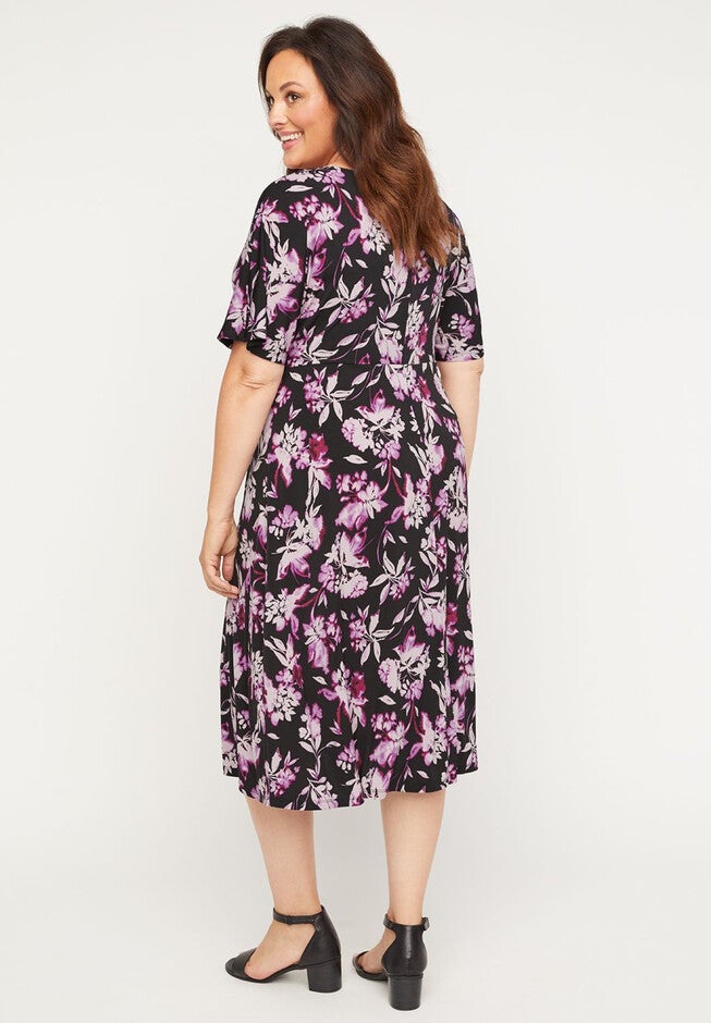 Lilac Twist-Knot Fit & Flare Dress, , on-hover image number 1