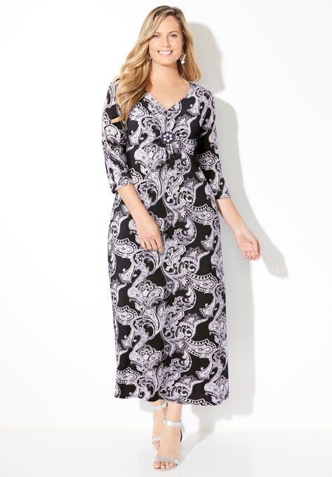 Winflo Medallion Twist Maxi Dress, BLACK PAISLEY, hi-res image number null