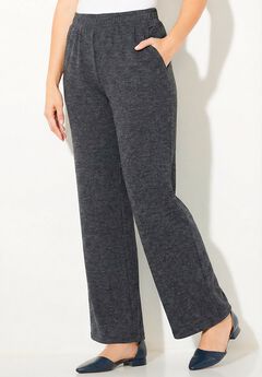 Plus Size Navy Wide Leg Pants