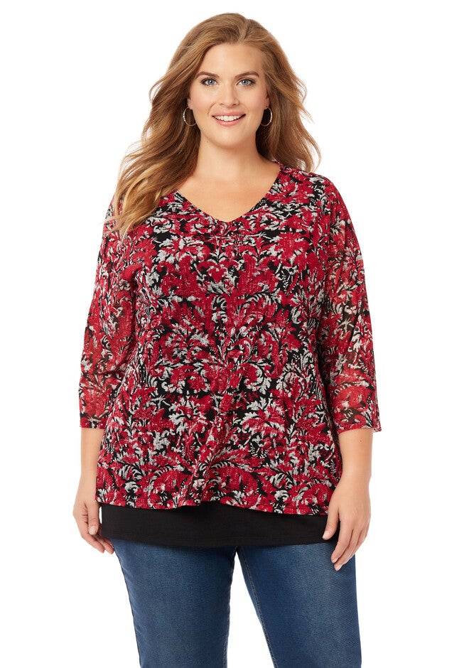Danbury Layer Top, RED, hi-res image number 0