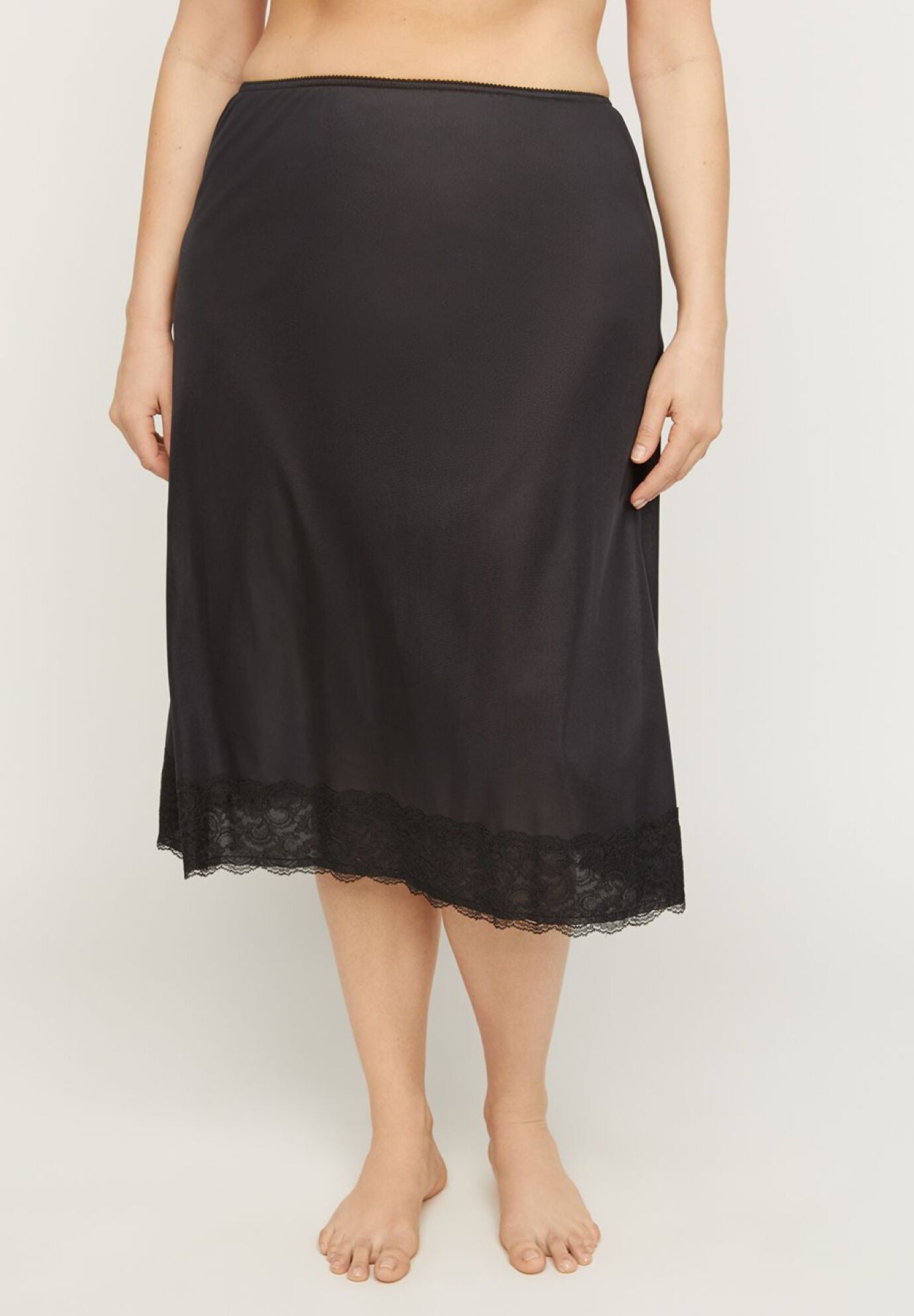 Nylon half slip with lace trim shop