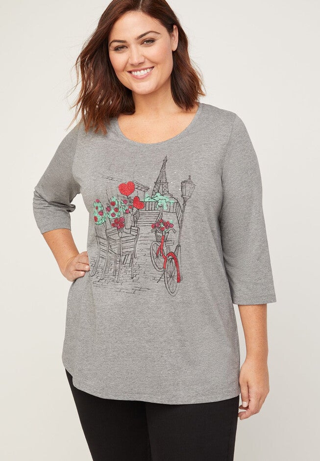 City of Love Tee, HEATHER GREY, hi-res image number 0