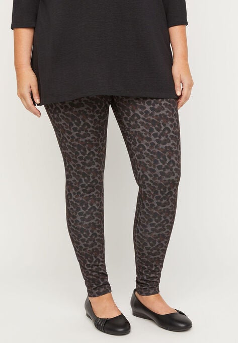 Animal Print Ponte Knit Legging, ANIMAL PRINT, hi-res image number null