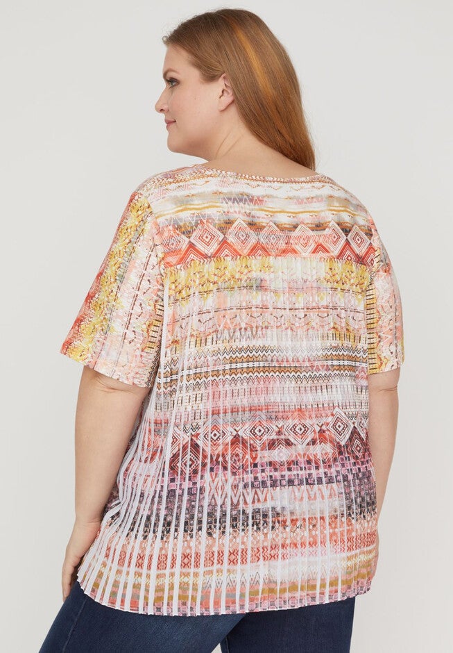 Pattern Play Pleat-Back Top, , on-hover image number null