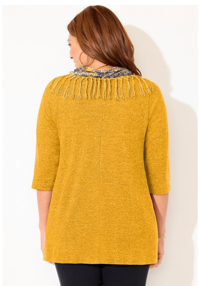 Impossibly Soft Tunic & Scarf Duet, HONEY MUSTARD, on-hover image number 1