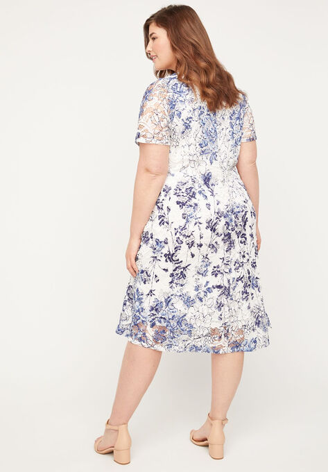 Indigo Lace A-Line Dress, , on-hover image number null