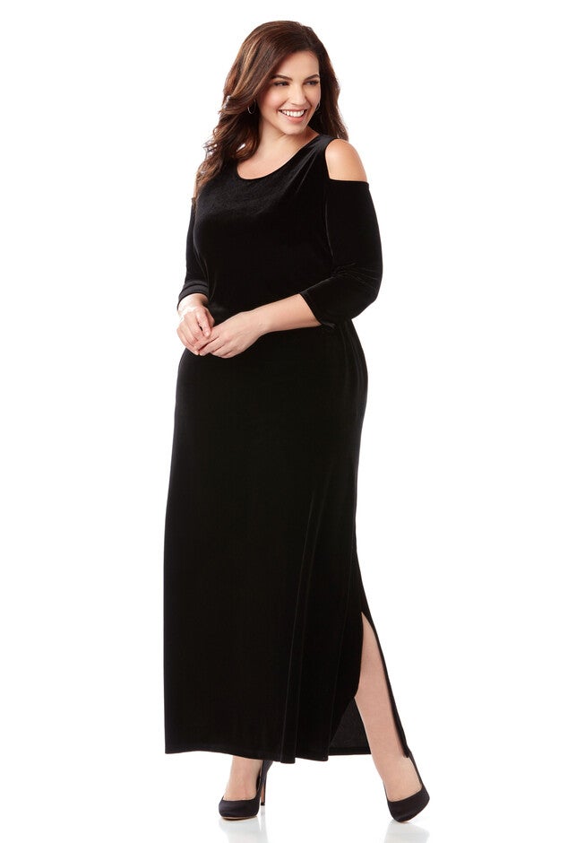 AnyWear Velvet Allure Dress, BLACK, hi-res image number null