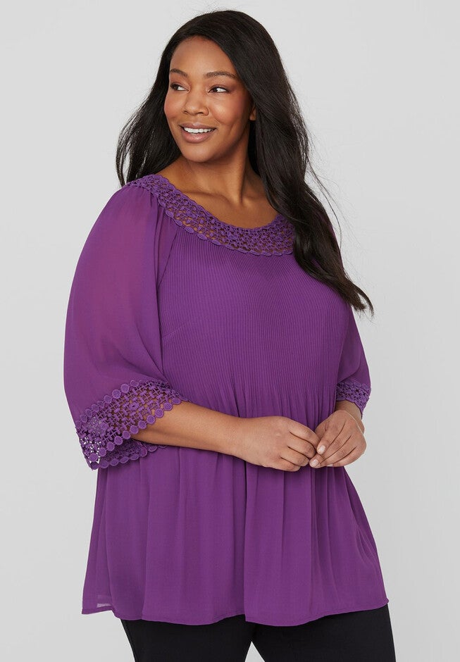 Graceful Pleated Top, FRESH ACAI, hi-res image number null
