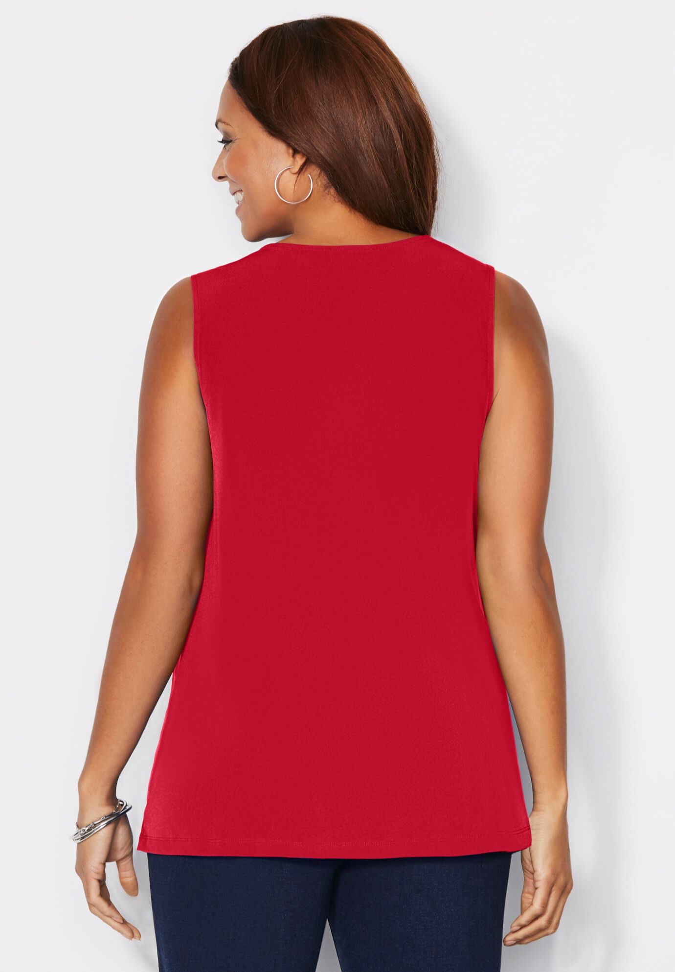 Crisscross Timeless Tank, RED, on-hover image number 1