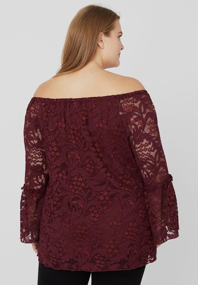 Off-the-Shoulder Lace Top, , on-hover image number 1