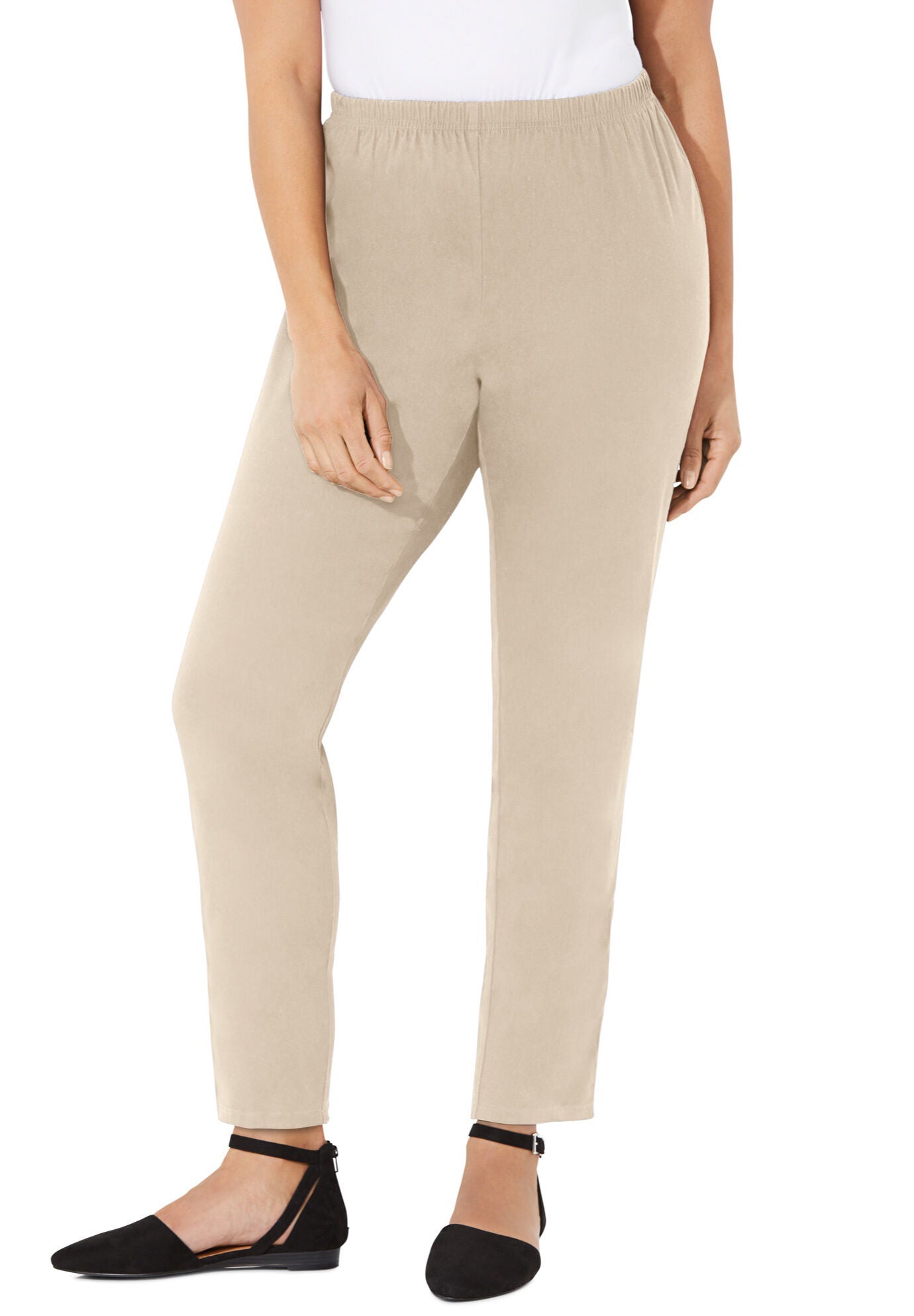 Catherines Women s Plus Size Everyday Pant 5X Sycamore Tan