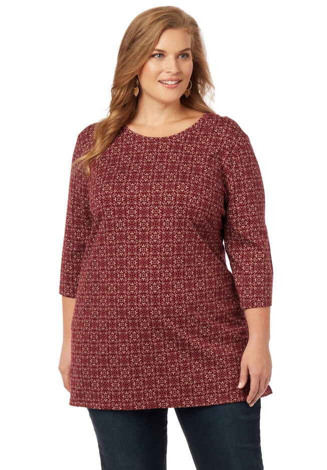 Kaleidoscope Easy Fit Tee, DEEP SCARLET, hi-res image number null