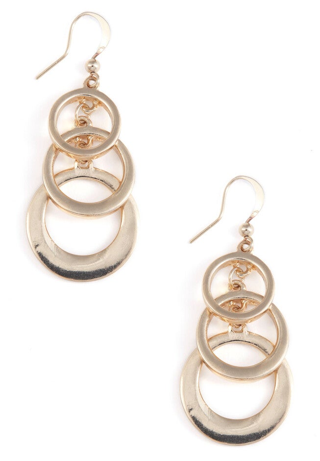 Swinging Links Earrings, GOLD TONE, hi-res image number null