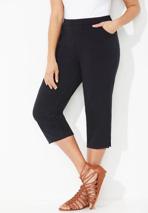 The Knit Jean Capri, BLACK, hi-res image number null