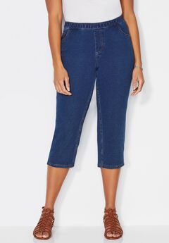 Plus Size Blue Cropped Jeans
