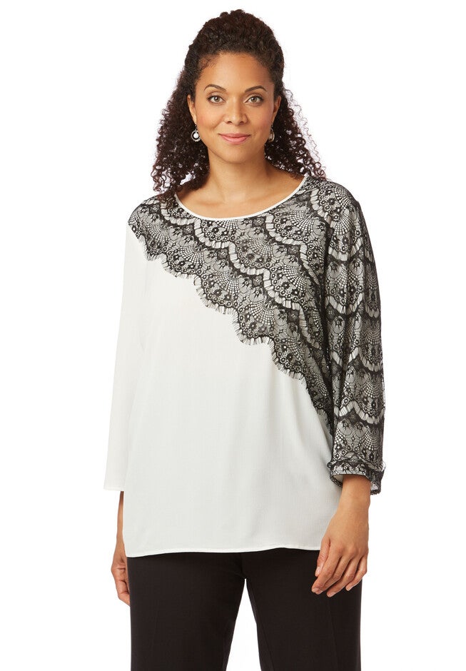 Touch Of Lace Top, MAGNOLIA, hi-res image number 0