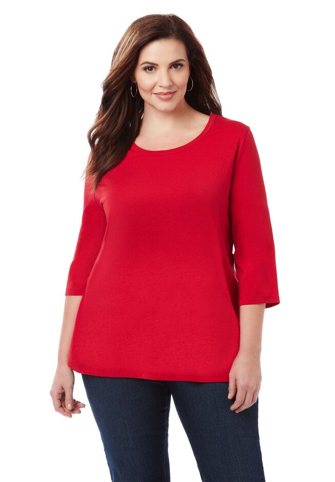 Suprema Scoopneck Tee, RED, hi-res image number null