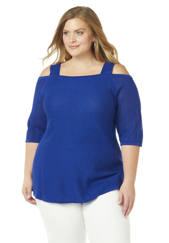 Madera Cold-Shoulder Sweater, SURF THE WEB, hi-res image number null