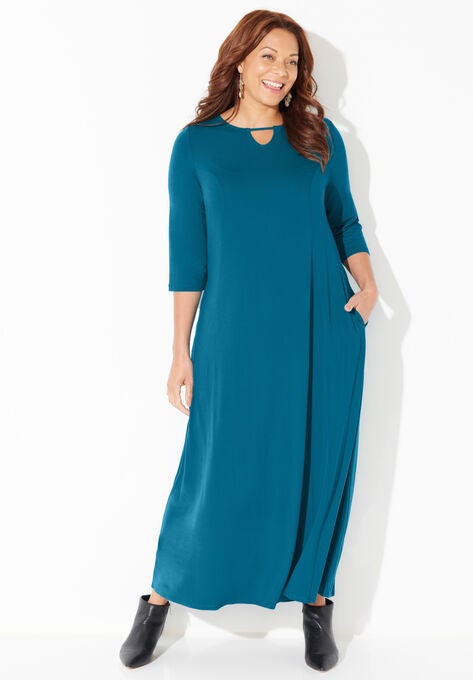 Free & Easy Maxi Dress (With Pockets), DEEP TEAL, hi-res image number null