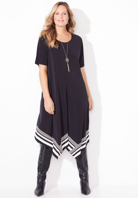 Stoneywood Stripe A-Line Dress (With Pockets), BLACK STRIPE, hi-res image number null