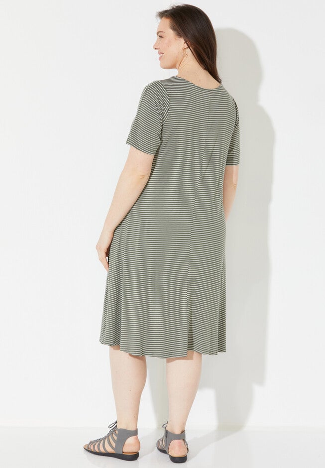 Daylight Stripe A-Line Dress (With Pockets), , on-hover image number 1