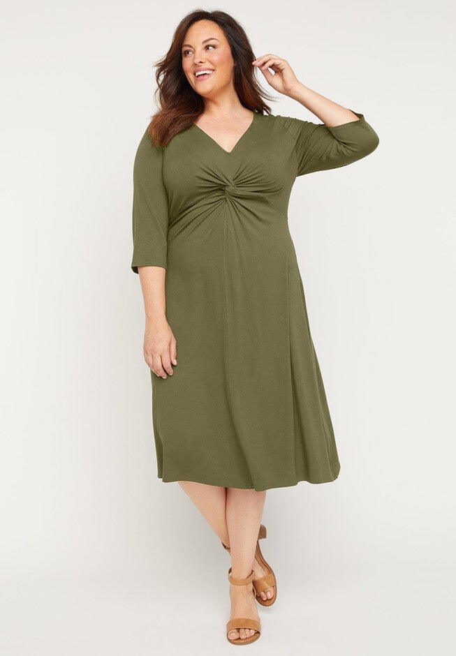 Meryton Knotted Dress, GRAPE LEAF, hi-res image number null