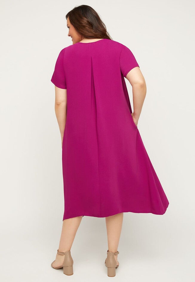 Polished A-Line Dress with Pockets, , on-hover image number 1