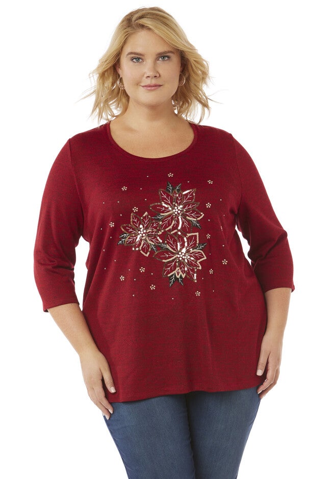 Holiday Happiness Tee, RED, hi-res image number null