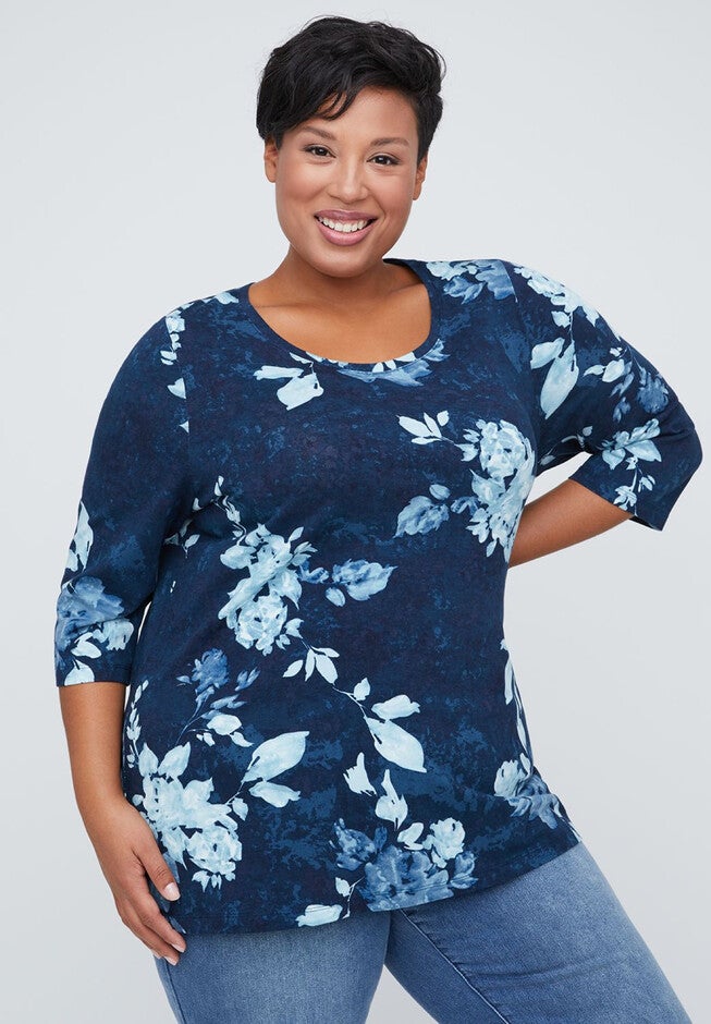 Midnight Vintage Floral Top, NIGHTFALL, hi-res image number null