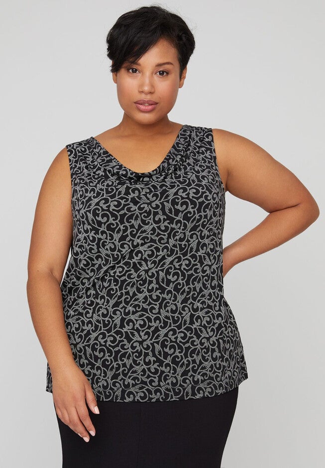 AnyWear Autumn Breeze Tank, BLACK GREY PRINT, hi-res image number null