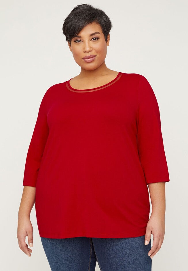 Suprema Top With Mesh Inset, RED, hi-res image number null