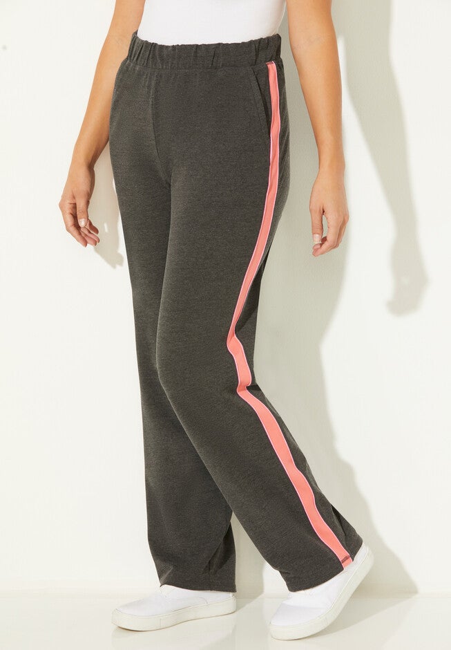 Colorblock French Terry Pant, HEATHER GREY SUGAR PLUM, hi-res image number null