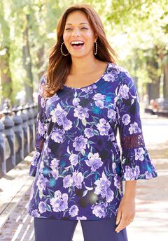 Dream Drape Bella Crochet Trim Top