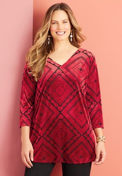 AnyWear Burnout V-Neck Tunic