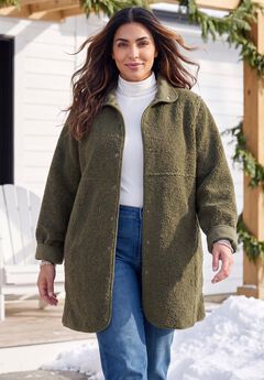 Reversible Suede-Look & Teddy Coat