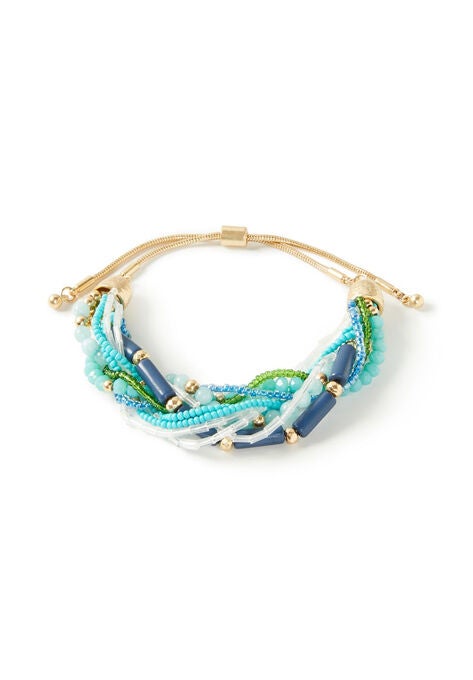 Tide Pool Beaded Bracelet, AQUA, hi-res image number null