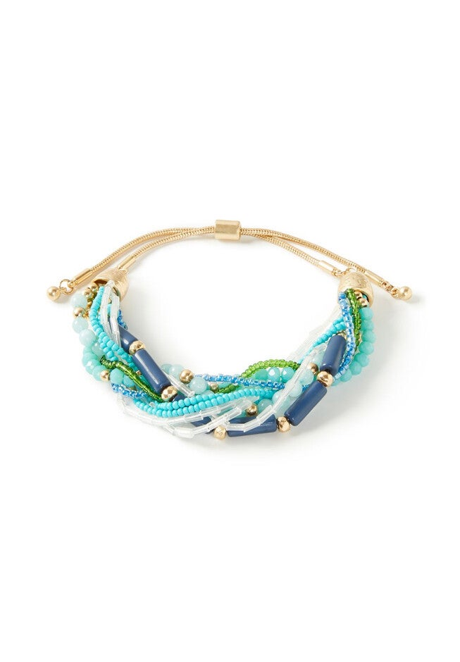 Tide Pool Beaded Bracelet, AQUA, hi-res image number 0