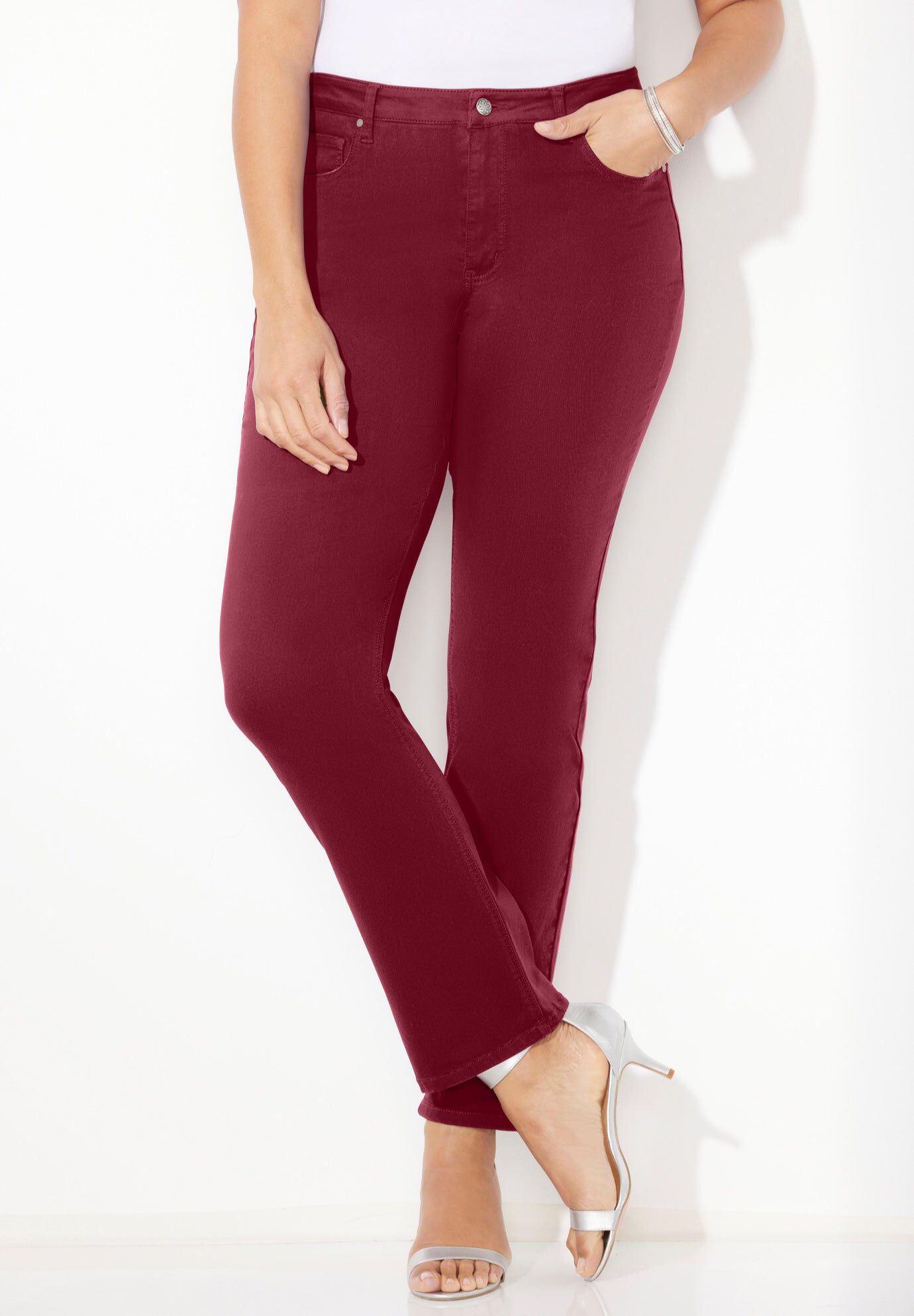 Stretch Sateen Pants (White) OUS-ST main image 1