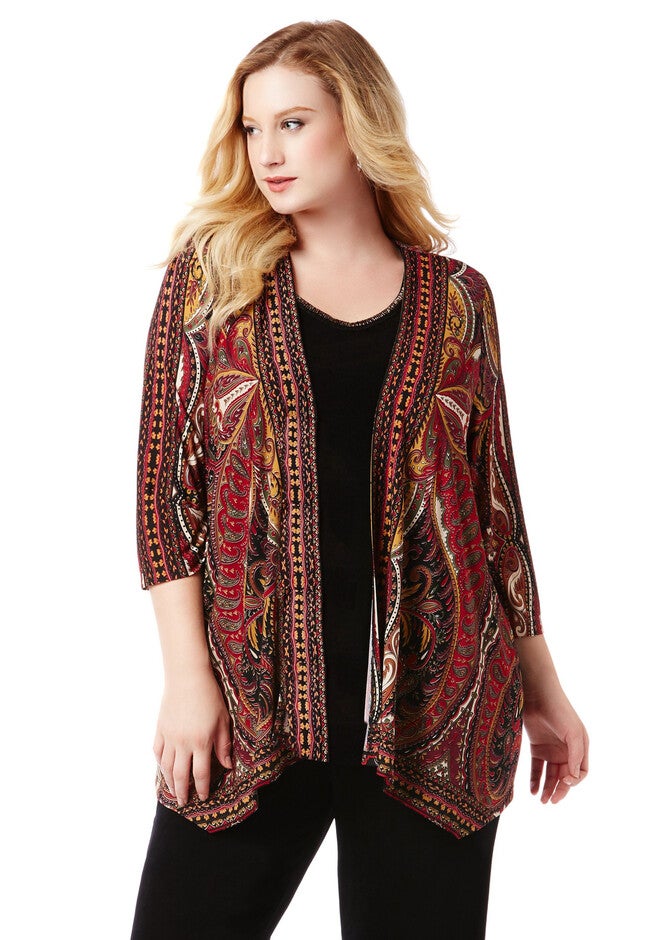 Sleek Stretch Tapestry Cascade, BROWN, hi-res image number null