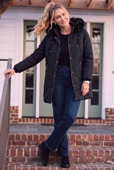 Faux Fur Hood Puffer Coat