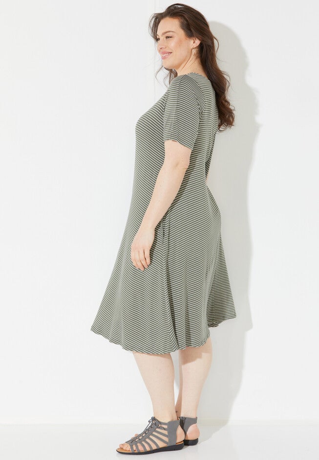 Daylight Stripe A-Line Dress (With Pockets), , alternate image number 2